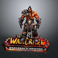 Man as Muscular Armored Character Statue from Warcraft Warlords of Draenor