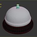 Shiny Chrome Service Bell With Polished Metal Surface And Round Base
