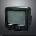 Vintage Electronic Appliance Old Television With Scratched Screen And Bottom Ports