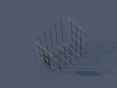 Artistic Sculpture Carving With Metal Frame Structural Design And Hollowed Details 3d model