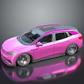 Pink SUV Car With Modern Design Silver Roof Sunroof And Alloy Wheels