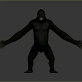 Realistic Gorilla 3D Model Render With Muscular Build Open Arms Standing Pose 3d model