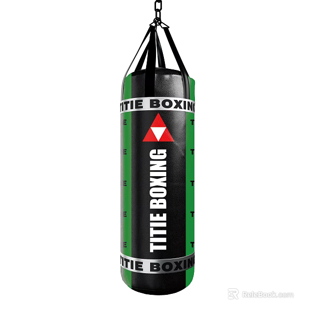TITLE Boxing Green and Black Punching Bag for Fitness Training 3d model 