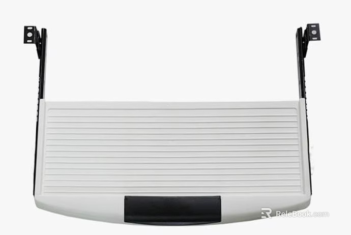 Car Trunk Cover Panel with White Striped Surface Black Side Brackets and Bottom Black Accent 3d model 