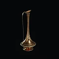 Ornate Brass Ewer With Intricate Patterns And Long Spout Design