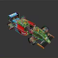 Colorful Race Car Model With Blue Red Green Yellow Design And HELLO Lettering On Body