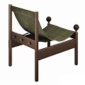 Green Grid Pattern Velvet Lounge Chair With Solid Wooden Frame And Round Armrest Knobs 3d model