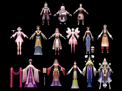 Modern game character fairy child 3d model