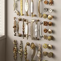 Various Decorative Door Handles And Cabinet Pulls In Brass Gold And White Designs