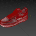 White Sports Shoes With Red Nike Logo Blue Heel Detail And Lace Up Design