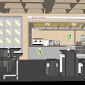 Modern Bubble Tea Shop Interior Design With Wooden Ceiling Counter And Seating Area