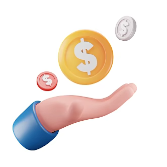 Modern Currency Gold Coin Currency Icon Cartoon Small Hand 3d model