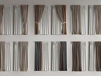 modern curtain fabric curtain gauze curtain 3d model