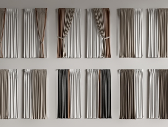 modern curtain fabric curtain gauze curtain 3d model