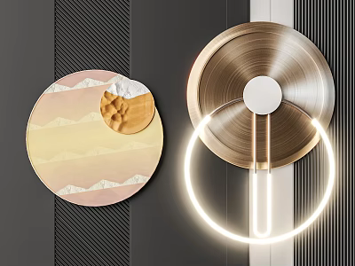 Modern Circular Wall Decor With Artistic Textures And Metallic Accents 3d model