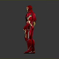 Red And Gold Iron Man Armor With Glowing Arc Reactor And Sleek Design