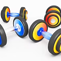 Colorful Dumbbells With Multi Colored Weight Plates For Fitness Training Equipment