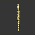 Modern Pendant Gold Pendant Gold Jewelry 3d model