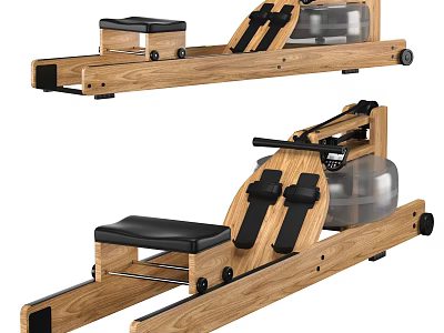 Wooden Rowing Machine For Home Fitness 3d model