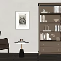 Modern bookcase 3d model
