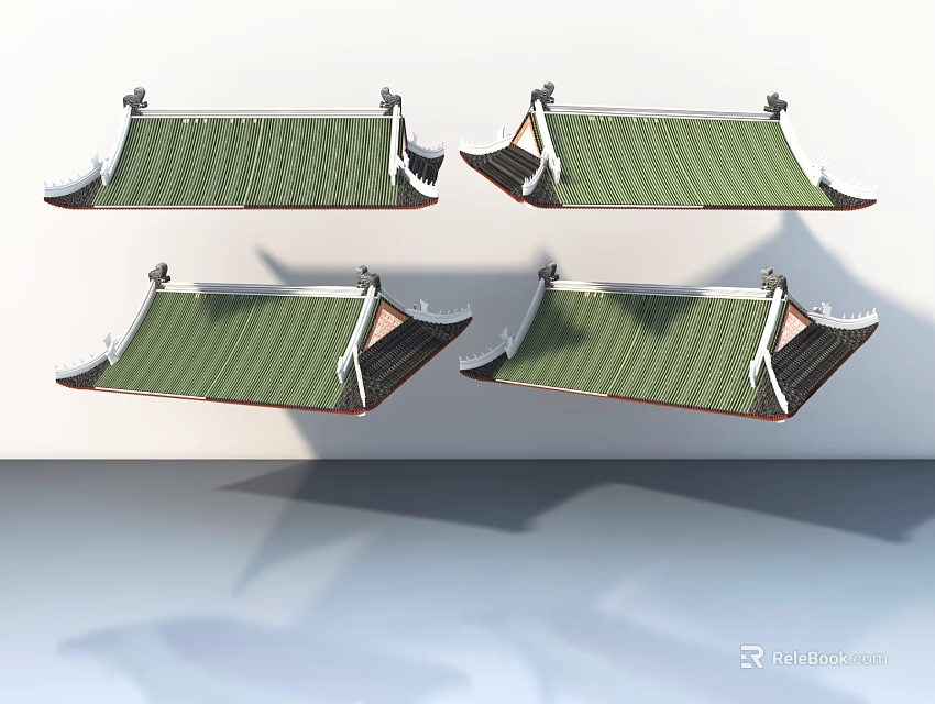 Traditional Chinese Style Sofa And Coffee Table Combination With Green Fabric And Wooden Accents 3d model 