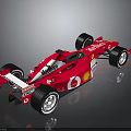 Red Ferrari Formula 1 Racing Car With Marlboro Shell Logos And Aerodynamic Body Design