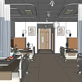 Hospital Ward Interior Featuring Medical Beds Bedside Tables And Decorative Paintings