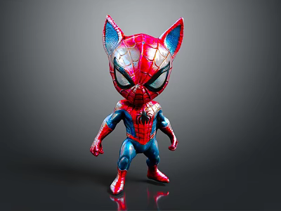 Spider Man Cartoon Character With Red And Blue Costume And Spider Pattern Action Figure 3d model