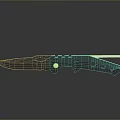 Black Tactical Knife With Sharp Blade And Perforated Handle Design