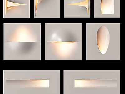 Modern Wall Lamps With Various Styles And Soft Lighting For Home Decoration 3d model