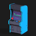 Retro Arcade Game Machine as Entertainment Electronics with Turquoise Design and Technology Screen Joystick Buttons
