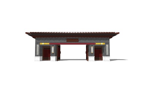 New Chinese-style Gate Entrance 3d model