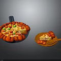 Fresh Pizza Dish in Pan with Red Green Toppings and Wooden Spoon