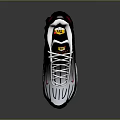 Stylish Nike White Sneakers With Black Red Stripes And Air Max Sole Logo