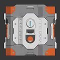 Modern Tech Cube Device With Orange Gray Accents And Front Control Panel 3d model