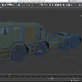 Large Green Military Truck With Multiple Wheels Ladder And Equipment