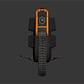 Futuristic Electric Unicycle Design With Black Body Orange Frame Large Wheel And Pedal