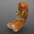 Cute Brown Stuffed Teddy Bear With Light Brown Belly And Paws 3d model