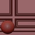 White Textured Wall Paneling Design With Decorative Molding And Sphere Object 3d model