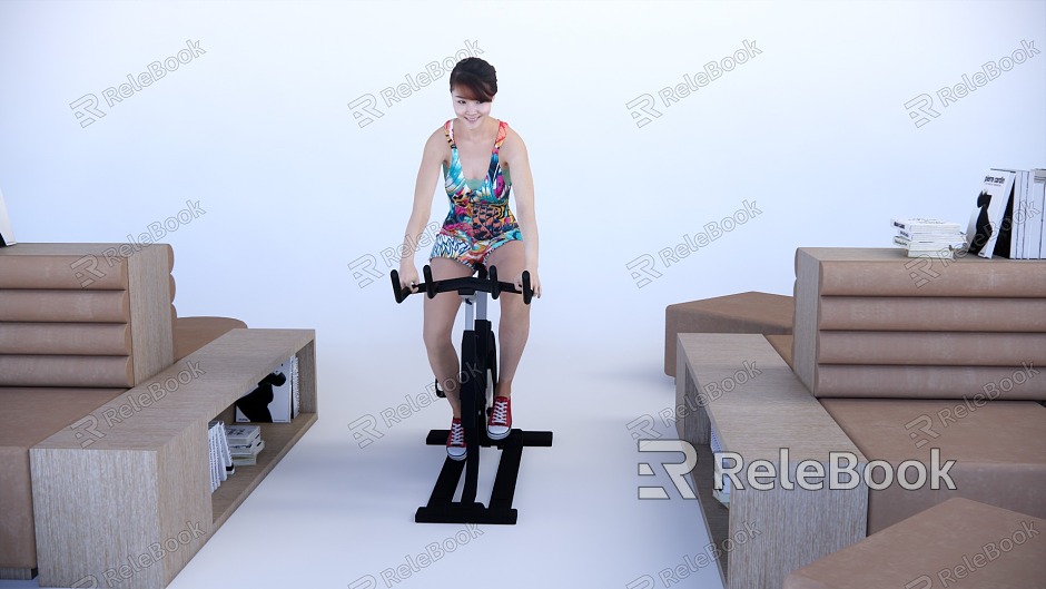 Beautiful woman riding exercise model