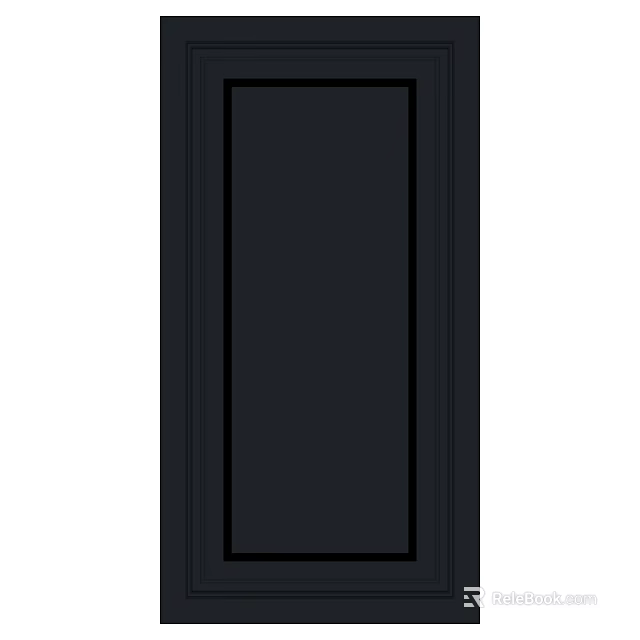 Sleek Modern Black Interior Door Panel With Frame And Smooth Surface 3d model 
