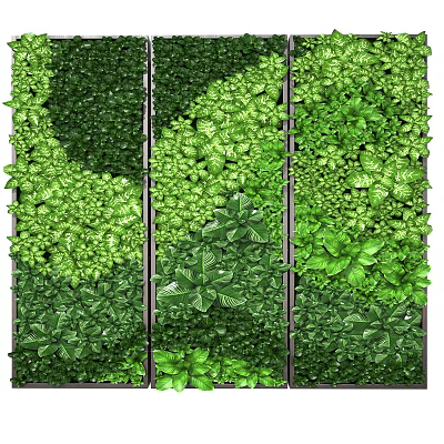 Living Plant Wall Design With Lush Green Foliage And Vertical Arrangement 3d model