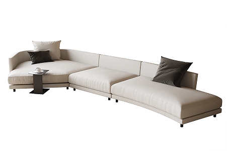 Modern multi-person sofa curved sofa 3d model