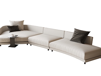 Modern multi-person sofa curved sofa 3d model