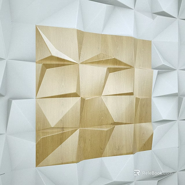 Modern 3D Geometric Wooden Background Wall With Stylish Pattern And Contemporary Design 3d model 