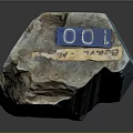 Blue And Brown Stone Coffee Table With Blue Address Sign