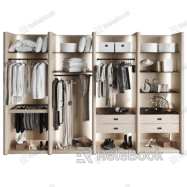 Light Luxury Wardrobe Cloakroom model