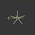 Camouflaged Helicopter Model With Main Rotors Landing Gear And Detailed Fuselage