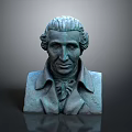Classical Bronze Furniture Bust Sculpture With Collared Coat Bow Tie And Reflective Base