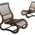 Stylish Modern Leisure Chairs Featuring Woven Design And Curved Wooden Frame